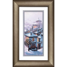 Triptych Winter evening. 13. 5x31. 5 cm