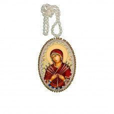 Pendant of the Mother of God of Seven Arrows. Nova stitch. Bead embroidery kit
