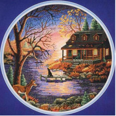 Autumn evening. 35x35 cm
