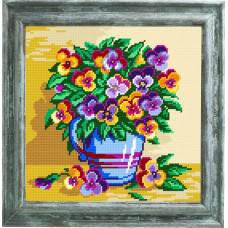 Violets in a vase