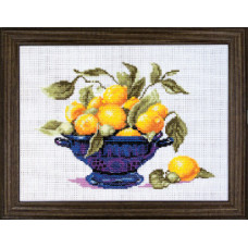 Vase with lemons. 27x30 cm