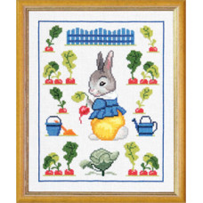 Rabbit gardener. 22x28 cm