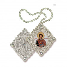 Suspension. Holy Great Martyr Panteleimon the Healer. Nova stitch. Bead embroidery kit