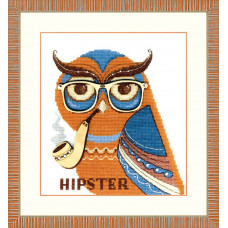 Hipster owl. 18x20 cm
