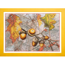 Autumn sketch (acorns). 26.5x18 cm