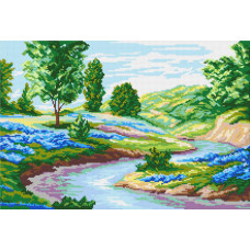 River, which flows beyond the edge, 27x40 cm