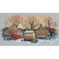 Winter on the farm. 39x21 cm