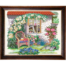 Yard with a cat