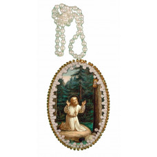 Pendant of St. Venerable Seraphim Sarovsky. Nova stitch. Bead embroidery kit