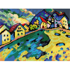 Budinki on the pagorbi. V. Kandinsky