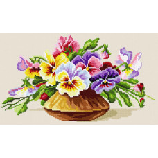 Vase with violets, K. Klein, 22x22 cm