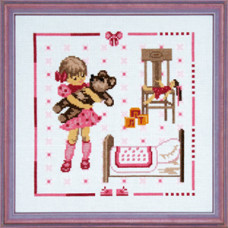 A girl with a doctor. 25x25 cm