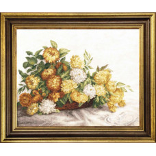 Zhovti chrysanthemums. 50x40 cm