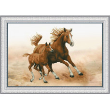 Losha with her mother. 28x26 cm