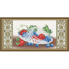 Cristal. Grapes and apples on beige