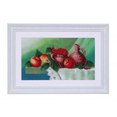 Still life with apples and viburnum