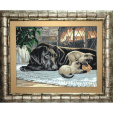 White fireplace. 53x40 cm